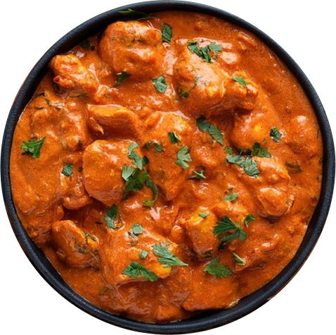 Butter Chicken With Rice Naan