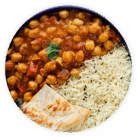 Chana Masala With Rice-Naan - (Chickpea Masala Curry)