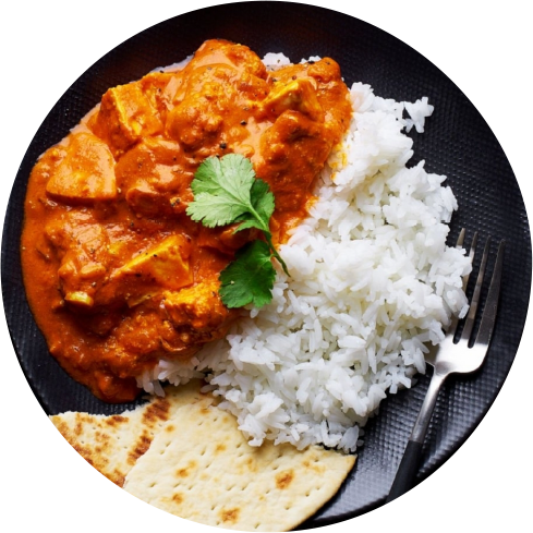 Paneer Tikka Masala With Rice-Naan